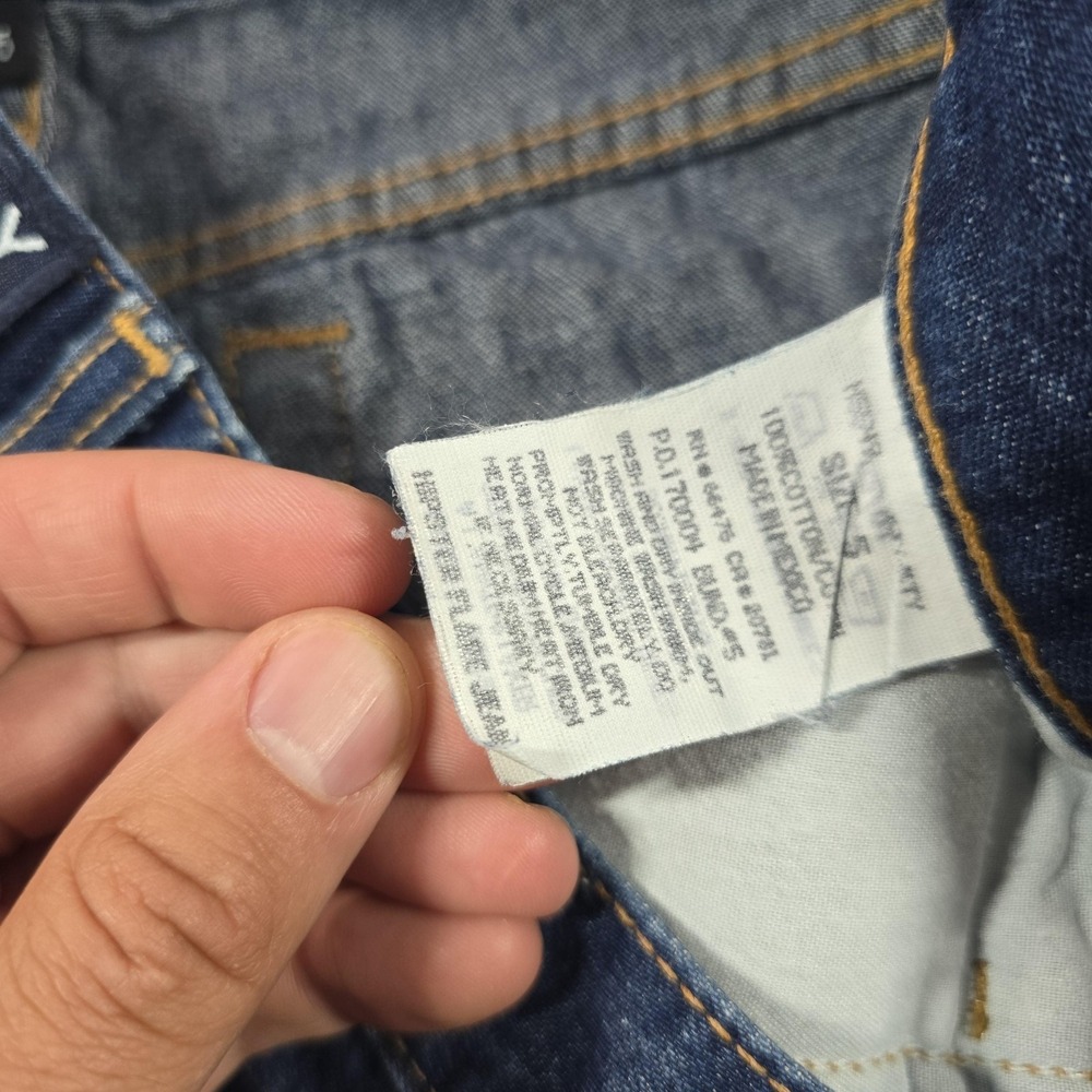 VTG Y2K Tommy Jeans Size 5 Blue Medium Wash Hipster Flare 100% Cotton Flag Patch - Picture 6 of 13